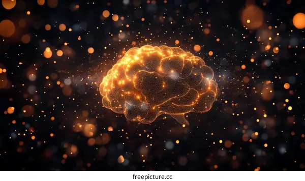 Abstract Digital Brain Illustration