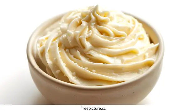 Close Up of Whipped Cream in Bowl