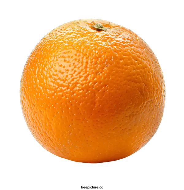 [Transparent Background PNG]Single ripe orange fruit on white