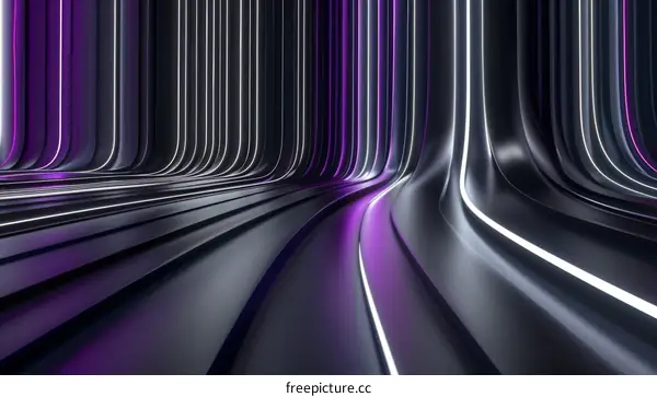 Abstract Background With Purple And White Neon Lights