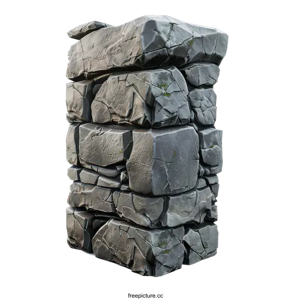 [Transparent Background PNG]Gray stone pillar texture seamless