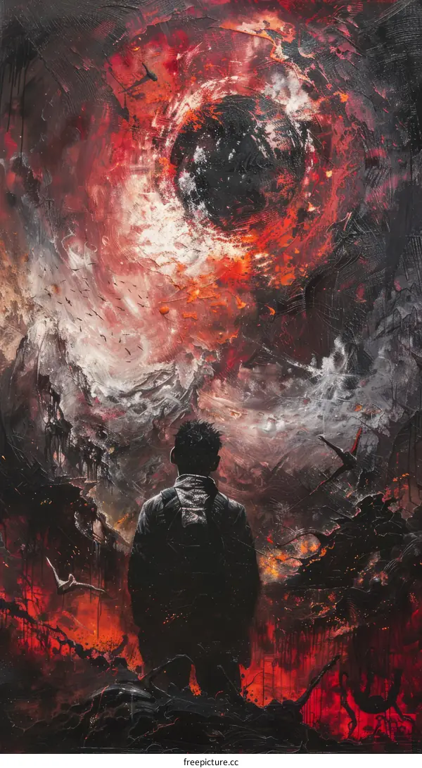 A Solitary Figure Stands Amidst the Ruins of a Desolate City