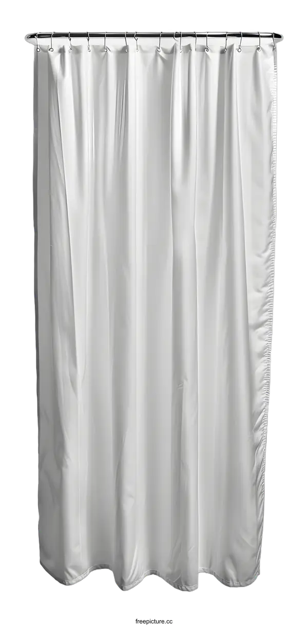 [Transparent Background PNG]White Shower Curtain Isolated on White Background