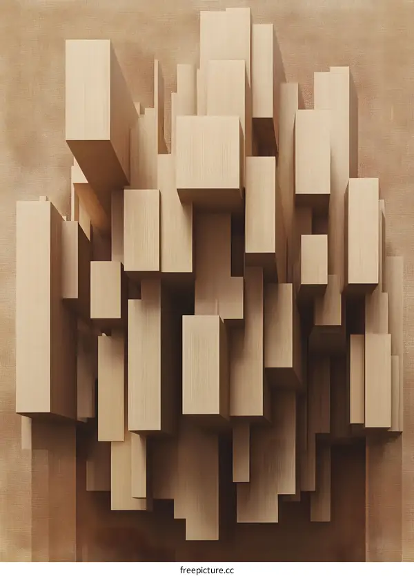 Abstract 3D Wooden Block Texture Background