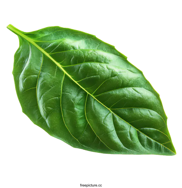 [Transparent Background PNG]Close-up View of a Lush Green Leaf