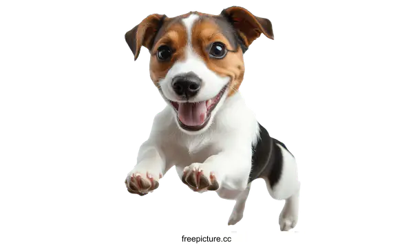 [Transparent Background PNG]Happy Jack Russell Puppy Jumping for Joy