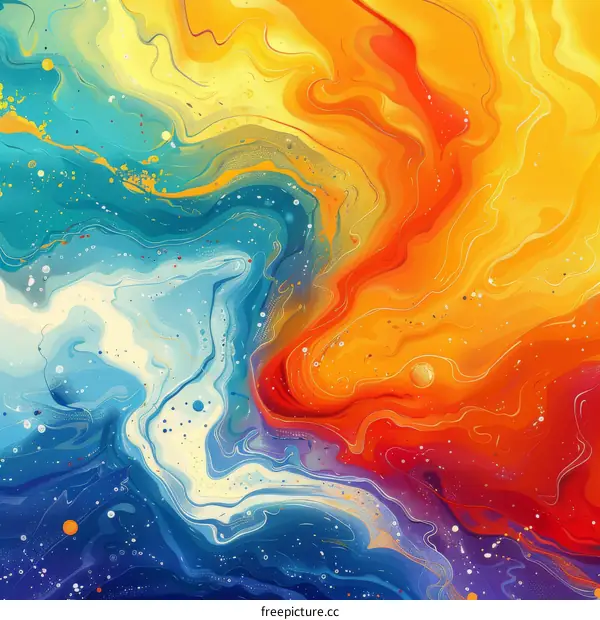 Abstract Colorful Flowing Art Design