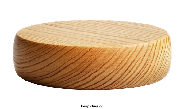 [Transparent Background PNG]Light Beige Wooden Round Disc