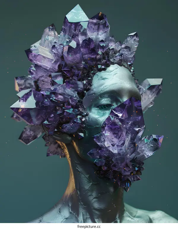 Crystals Growing From A Persons Face