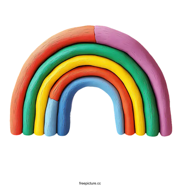 [Transparent Background PNG]Colorful Playdough Rainbow Arch Illustration