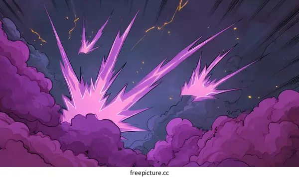 Powerful Explosion in the Night Sky Illustration