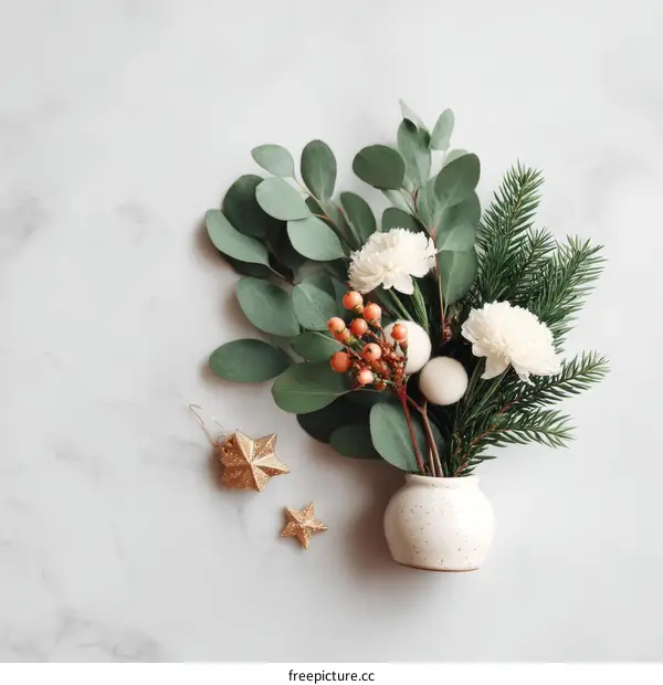Elegant Christmas Arrangement in a Vase