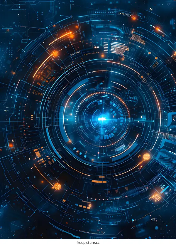 Blue and orange technology background