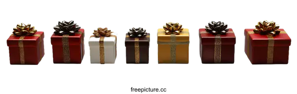 [Transparent Background PNG]Gift Boxes in Various Colors