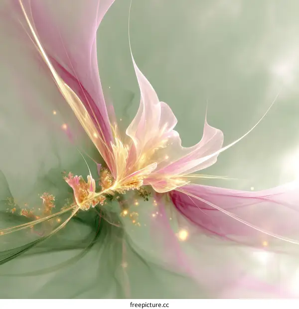 Abstract Floral Illustration with Delicate Colors