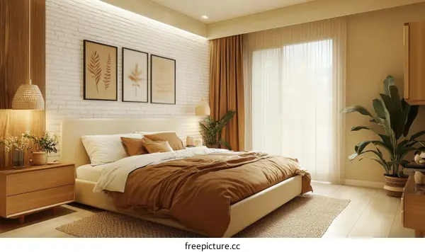 Cozy Bedroom Interior Design with Warm Hues