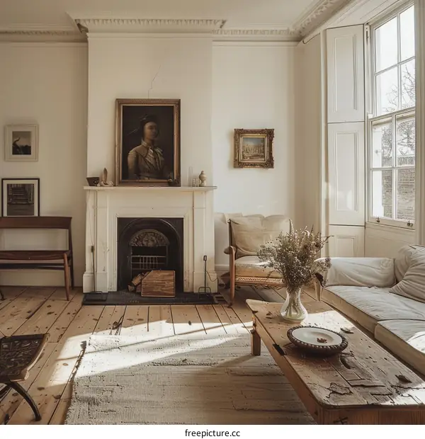 Cozy Living Room with Fireplace and Elegant Decor
