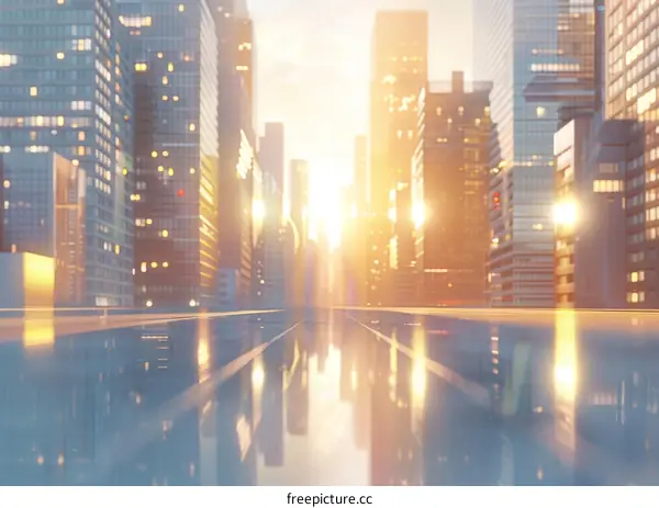 City street and buildings