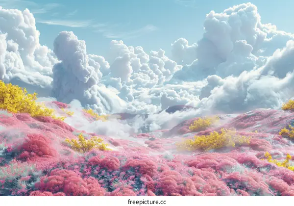 Colorful Mountaintop Bloom: Flowers and Shrubs