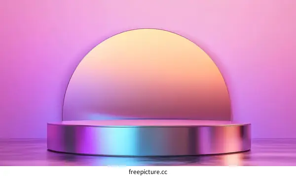 Abstract Gradient Neon Display Podium