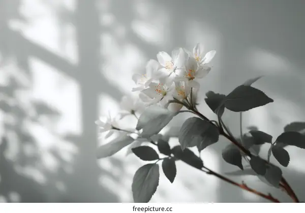 Soft Light and White Flowers in Springtime