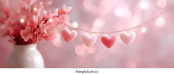 Romantic Pink Hearts Decoration Valentines Day Background