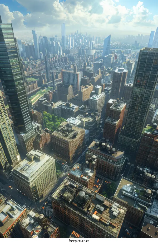 Breathtaking Aerial Image of Bustling New York City