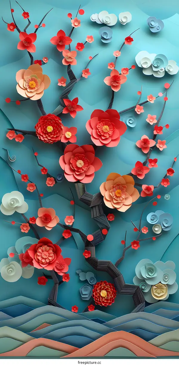 Paper Art of  Cherry Blossoms