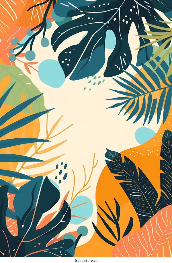 Tropical Leaves Pattern Background