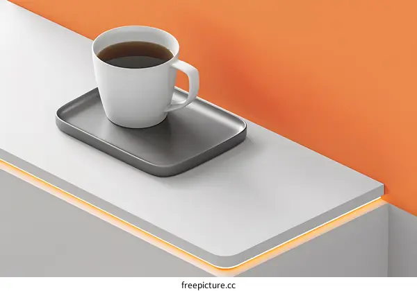 Minimalist Design with Coffee Cup on Tray
