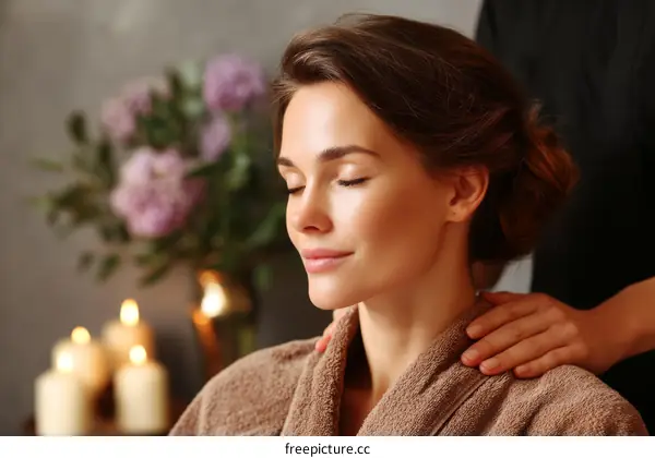 Relaxing Shoulder Massage in Spa