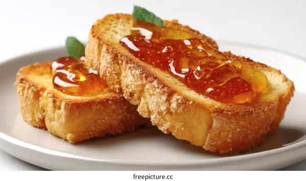 Delicious Honey Toast Breakfast Food