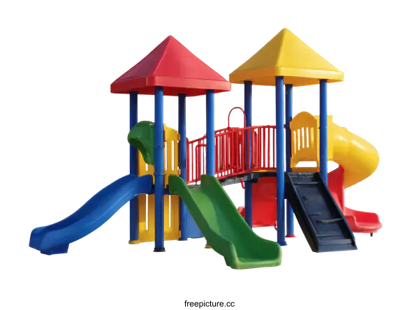 [Transparent Background PNG]Colorful Playground Set with Slides and Towers