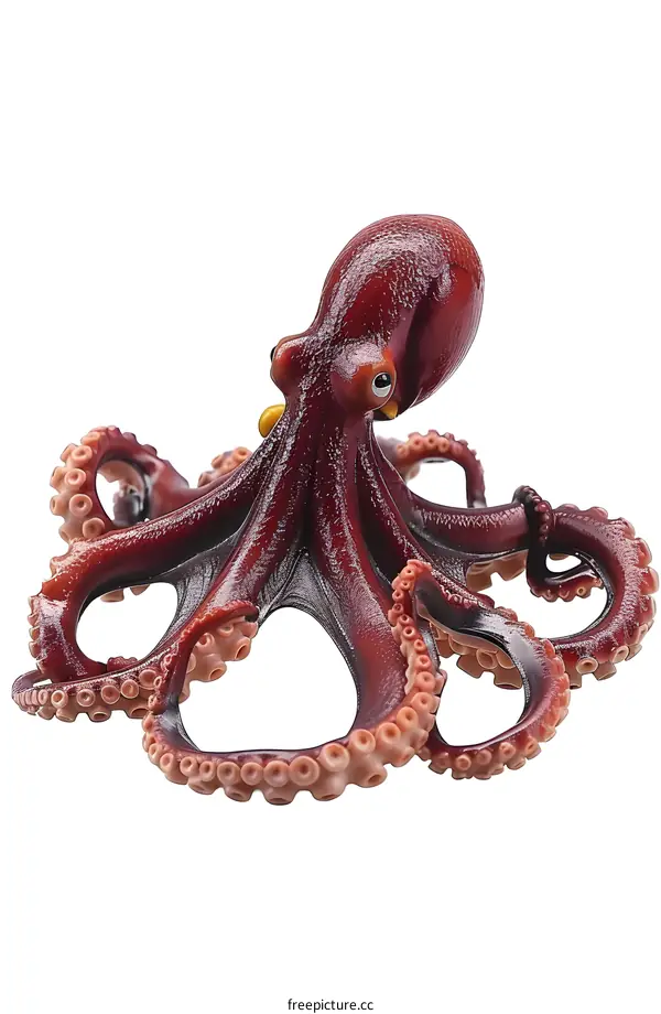 Giant Pacific Octopus on White Background