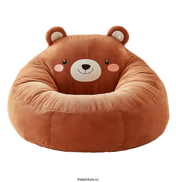 [Transparent Background PNG]Cute Bear-Shaped Bean Bag Chair for Kids