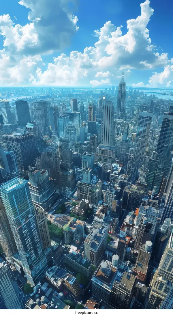 Iconic New York City Skyline from Above