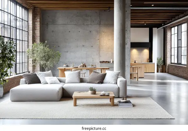 Modern Loft Living Room Interior Design