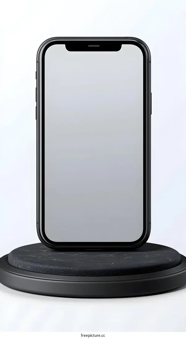 Black Smartphone Mockup on Stand