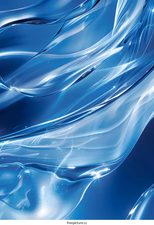 Blue abstract background with waves