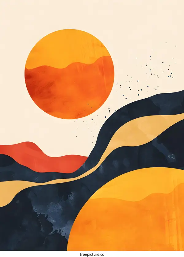 Abstract Art Sun and Moon  Background