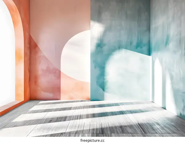 Minimalist Room With Arches and Light