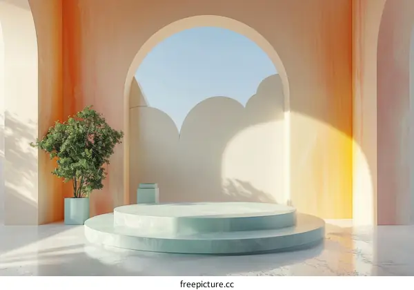 Pastel Aesthetic Minimalist Display Podium