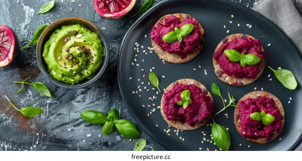 Hummus and Crackers Appetizer