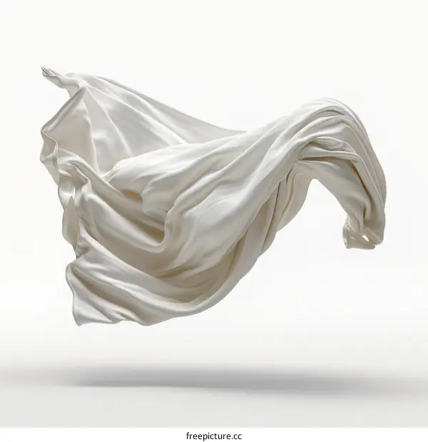 White Fabric Cloth Flying and Waving in the Air