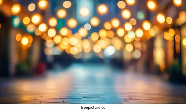 Blurred City Night Lights Bokeh Background
