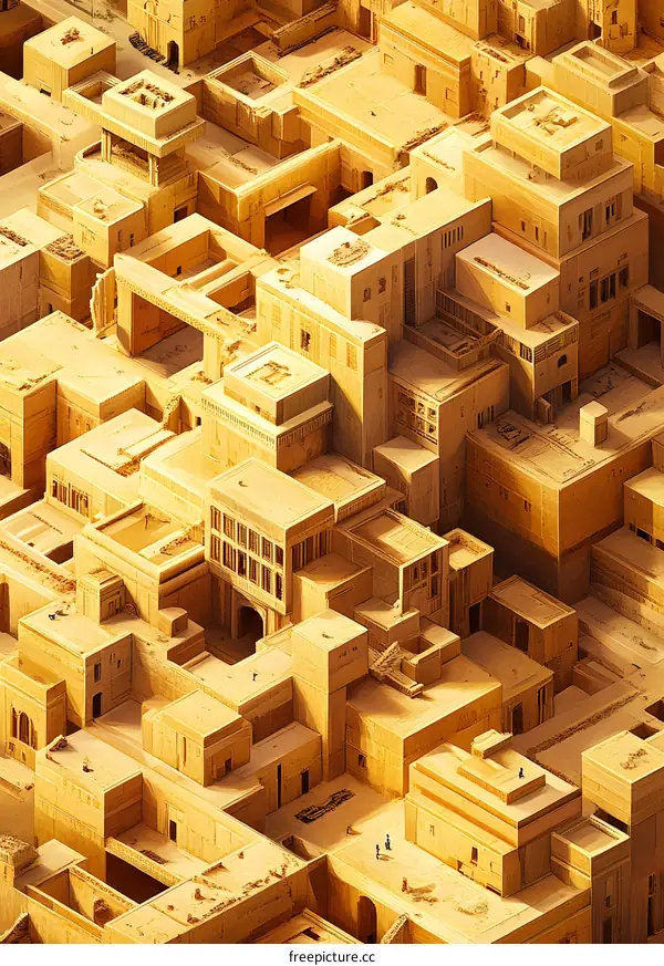 Golden City Architecture Design Illustration