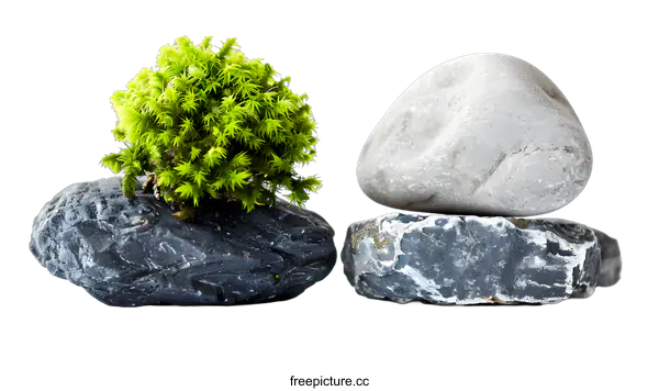 [Transparent Background PNG]Green Moss On Rock