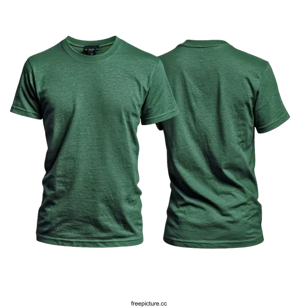 [Transparent Background PNG]Blank Dark Green T-Shirt Mockup