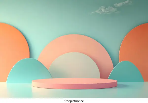 Abstract Pastel Geometric Display Podium