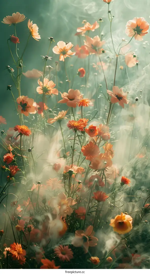 Ethereal Flowers in an Idyllic Meadow